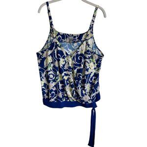 Soho New York & Co Multicolor Sleeveless Faux Wrap Tie Front Blouse - Size XL